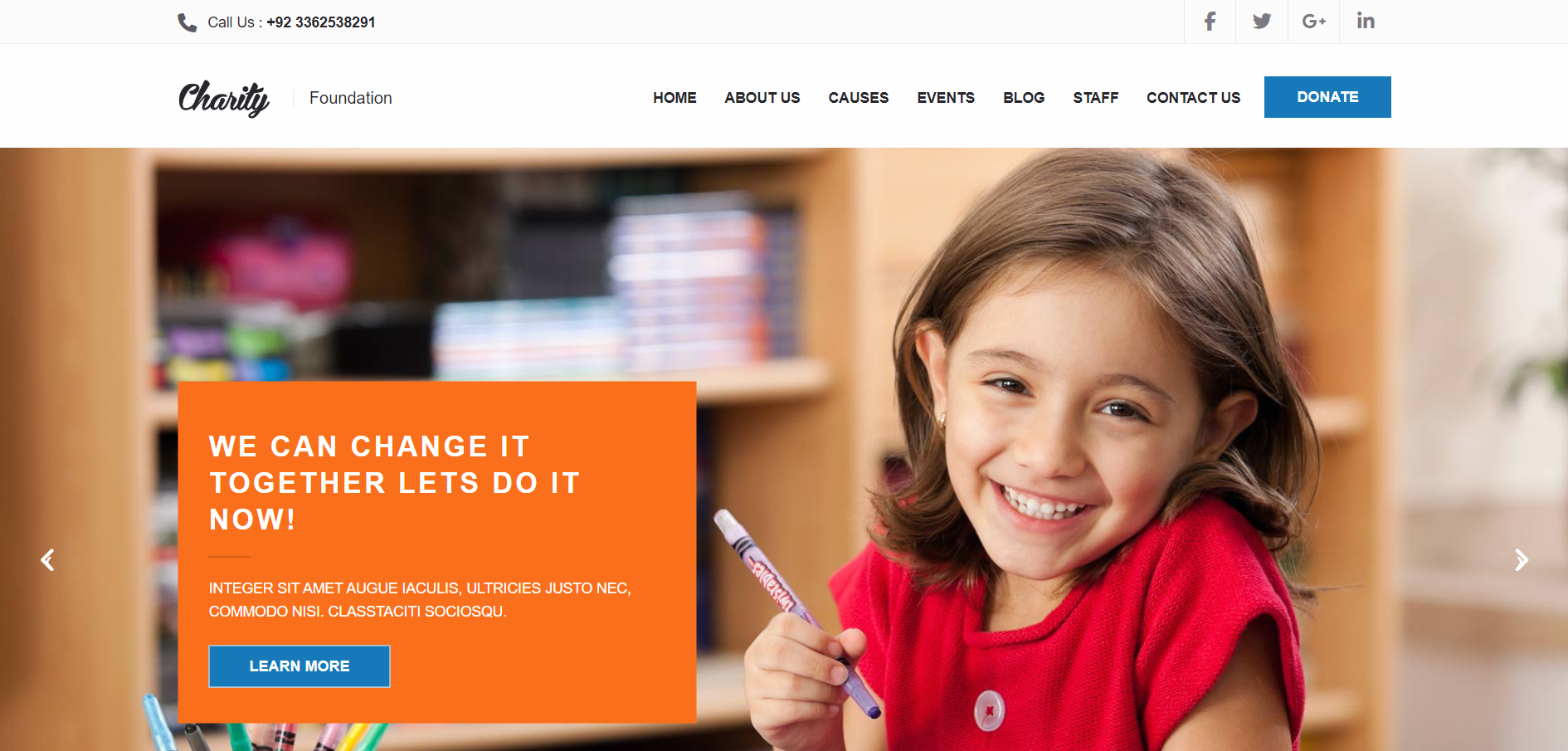 charity website