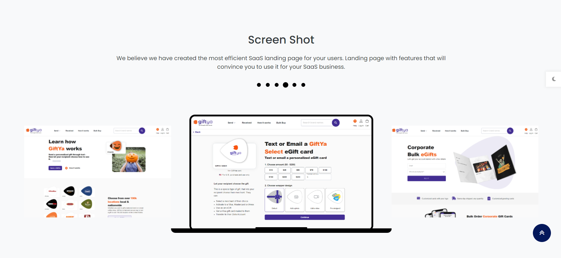web showcases silder